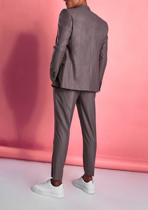 Plain Double Breasted Suit Jacket