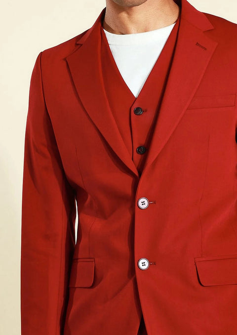 Red Notch Lapel Blazer / Suit