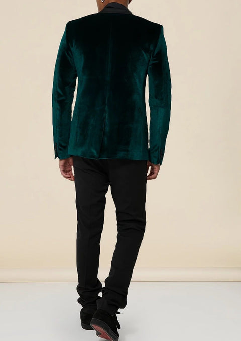 Peak Lapel Green Velvet Tuxedo