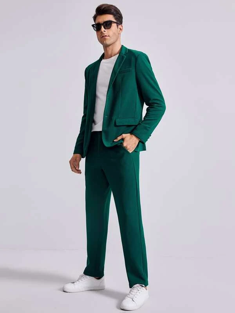 Dark Green Notch Lapel Suit