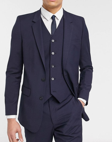 Navy slim suit
