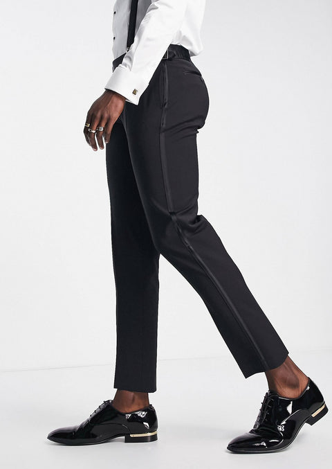 Peak Lapel Black Single Breasted Tuxedo Suit For Wedding