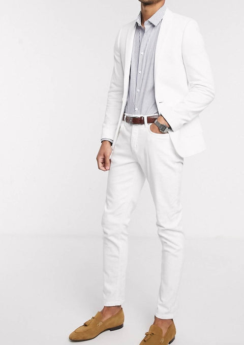 Skinny Blazer in White