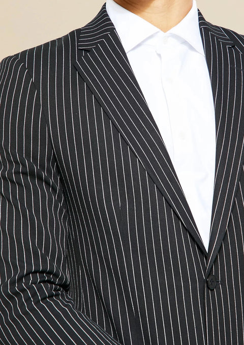 Black And White Pin Striped Suit