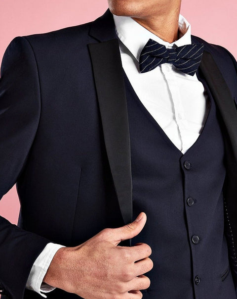 NAVY SKINNY TUXEDO BLAZER BANGALORE INDIA TUMUH