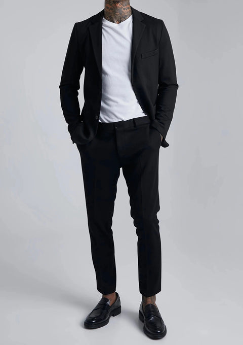 Skinny Black Jersey Blazer / Suit