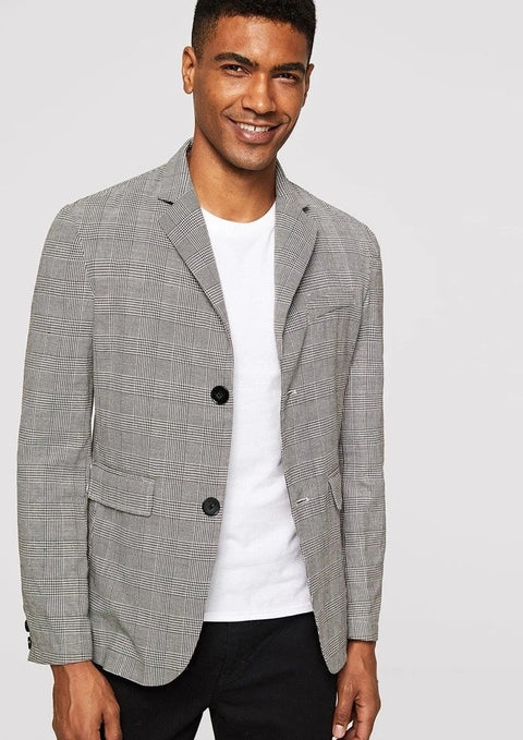 Grey checkered blazer
