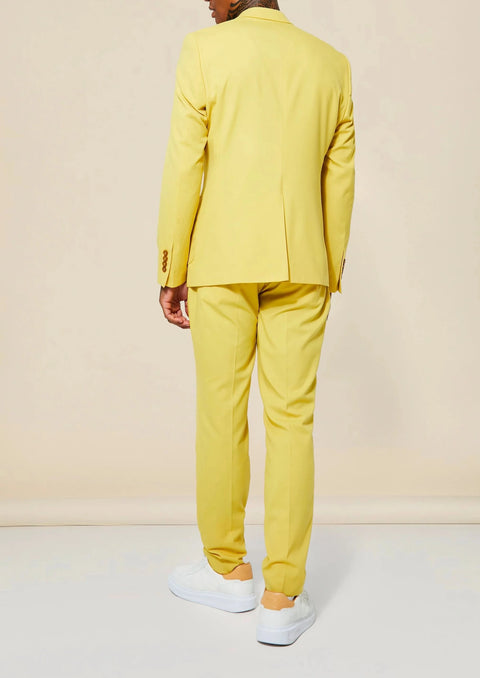 Yellow Slim Fit Suit with Notch Lapel