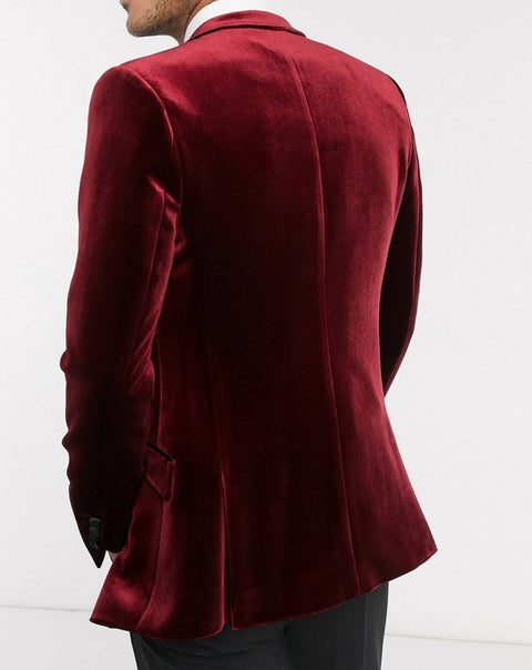 Wedding Burgundy Tuxedo Blazer