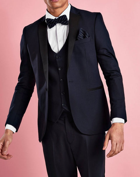 Navy Slim Tuxedo Blazer