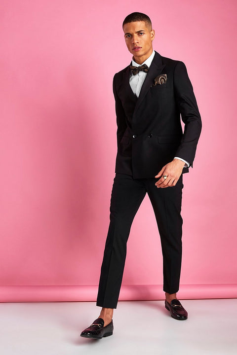 Black Boxy Double Black Suit