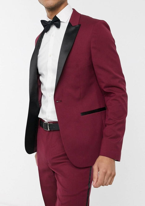 Burgundy Tuxedo Suit