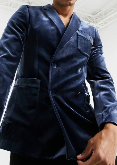 Blue Double Breasted Blazer