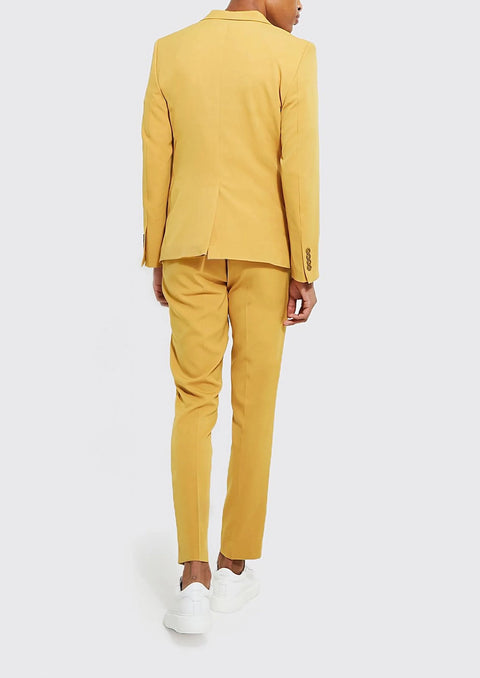 Dusky Yellow Single Breasted Notch Lapel Blazer Suit