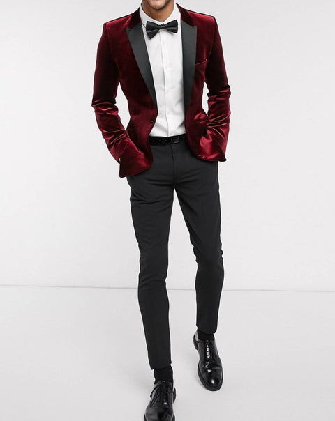 Wedding Burgundy Tuxedo Blazer