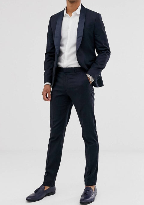 Tuxedo Blazer Suit in Navy