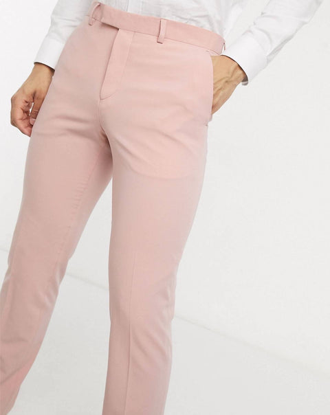 Double Breasted Slim fit Suit in Pink