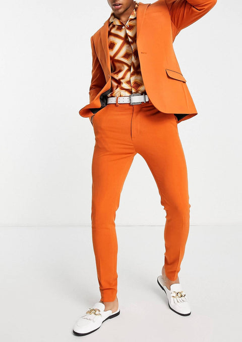 Orange Single Breasted Blazer/Suit