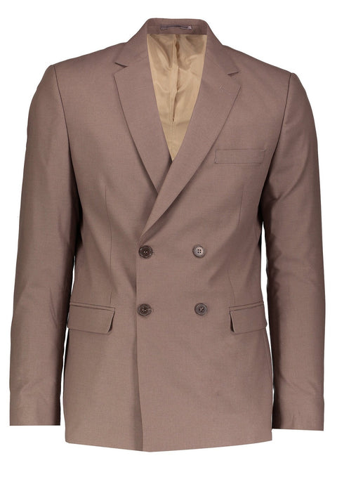 Plain Double Breasted Suit Jacket
