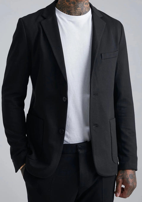 Skinny Black Jersey Blazer / Suit