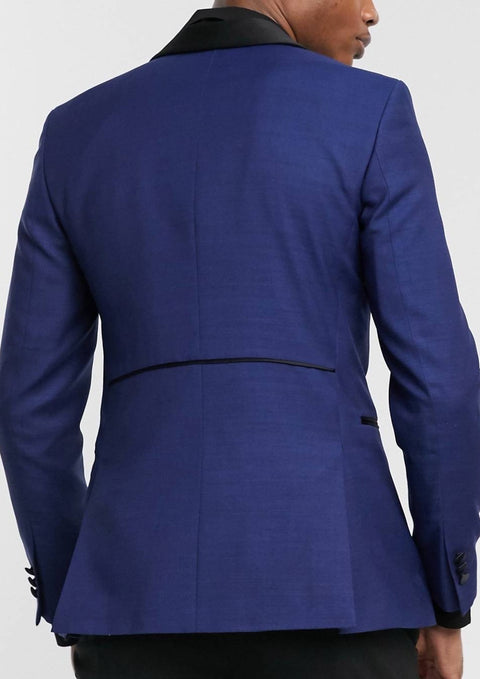 Shawl Collar Tuxedo Blue Blazer