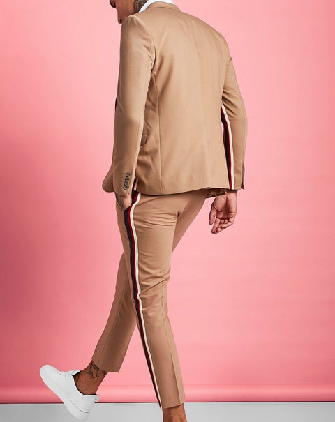 Slim fit tape details suit jacket
