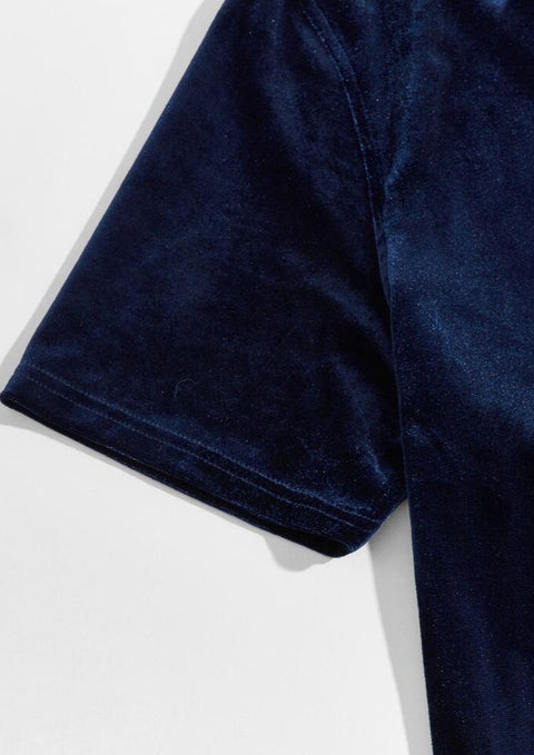 Blue velvet shirt