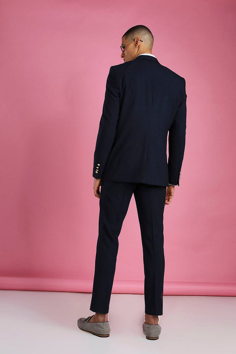 Navy slim fit double breasted suit/jacket