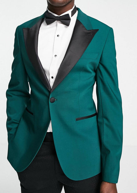 Green Peak Lapel Single Breasted Tuxedo