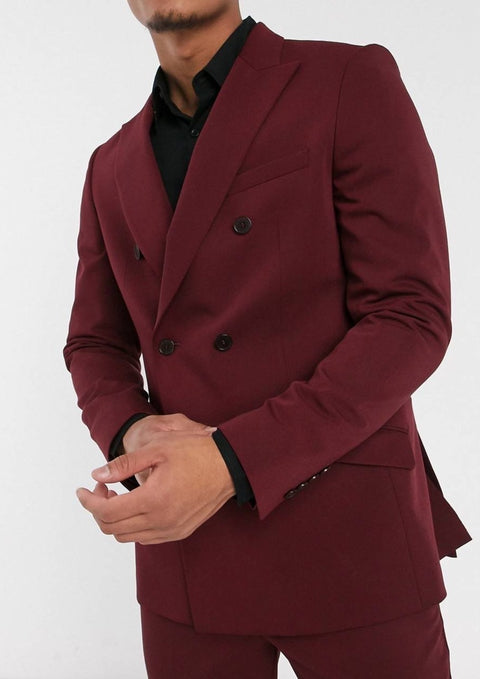 Burgundy Double Breasted Suit