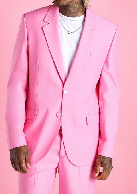 Pink slim fit suit