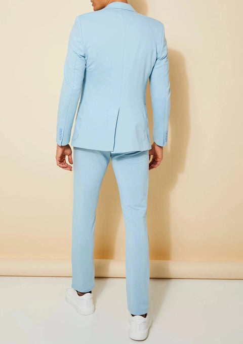 Skinny Fit Light Blue Suit Blazer