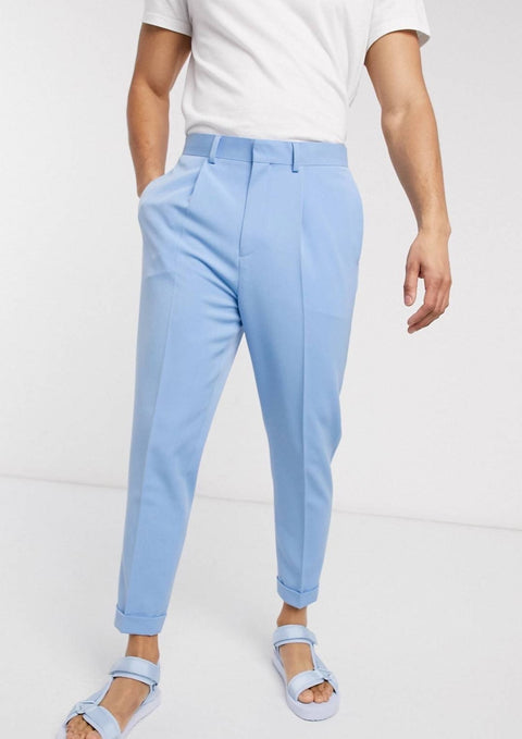 Tapered trouser in light blue
