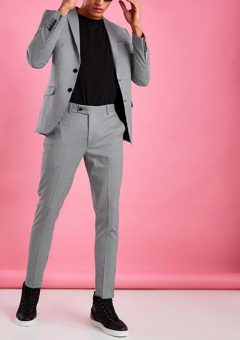 Slim small checkered suit