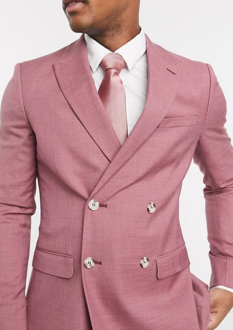 Pink Double Breasted Suit