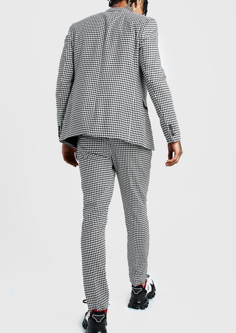 Slim Fit Dogtooth Suit Jacket