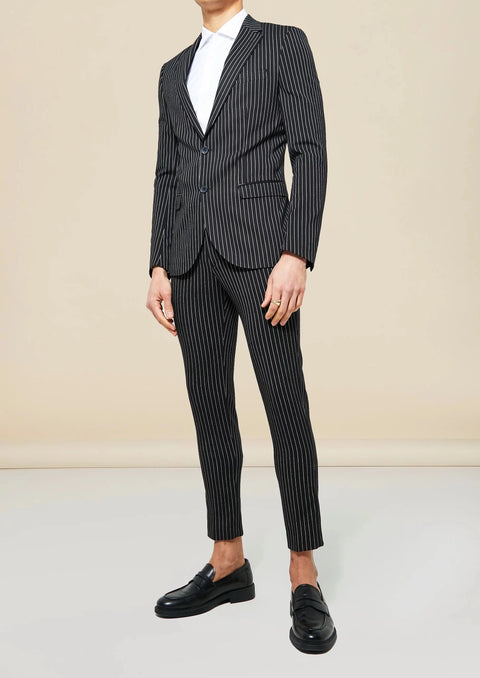 Black And White Pin Striped Suit