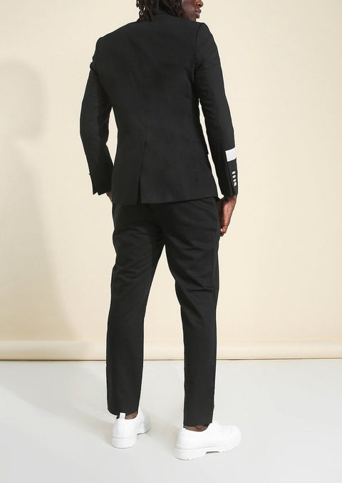 Black Double Breasted Strap Blazer/Suit