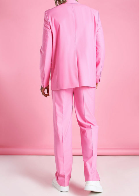 Pink slim fit suit