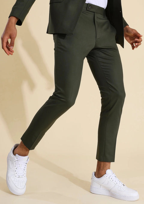 Olive Green Double Breasted Suit