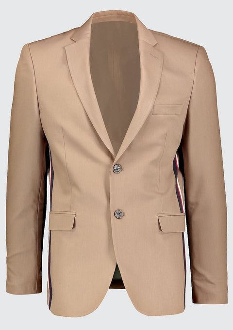 Slim fit tape details suit jacket