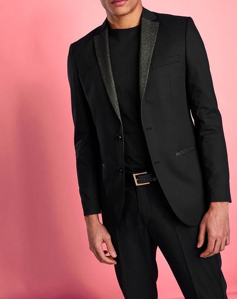 Black Metallic Tuxedo Blazer / Suit for Wedding
