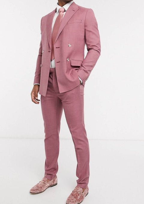 Pink Double Breasted Suit