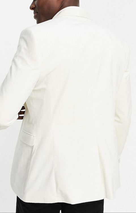 White Velvet Tuxedo Jacket