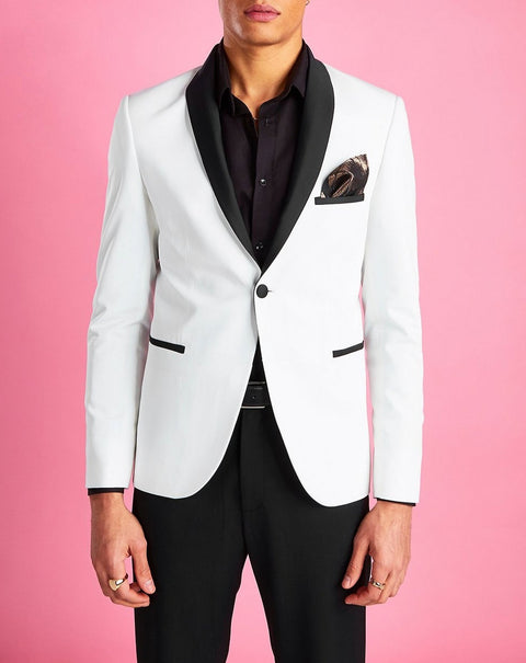 WHITE SKINNY FIT TUXEDO india bangalore