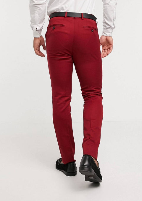 Red Slim Fit Suit