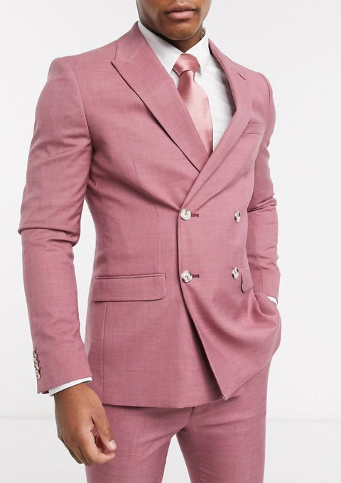 Pink Double Breasted Suit