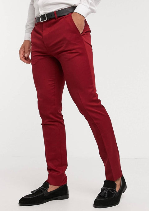 Red Slim Fit Suit