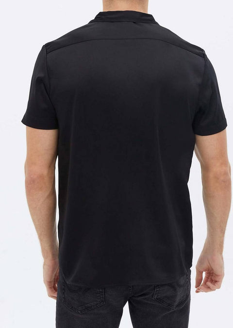 Revere collar black shirt