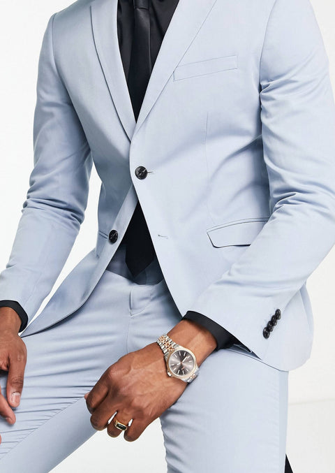 Slim Fit Pale Blue Blazer Suit